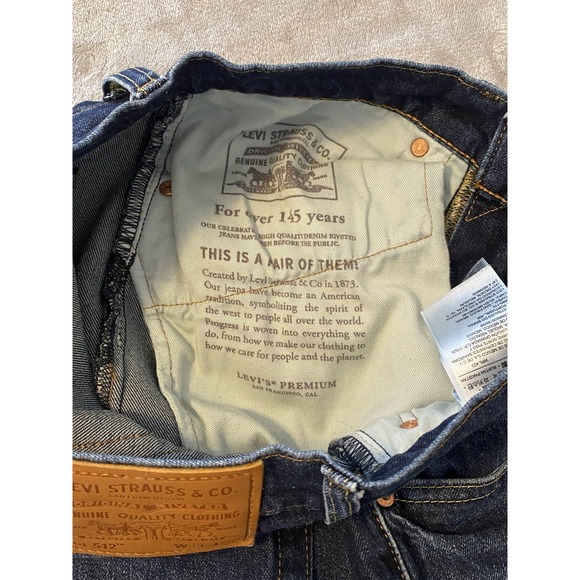 Levis 512 Jeans Mens 31x32Dark Blue Slim Taper Stretch Denim Hipster Preppy Work - Picture 6 of 13
